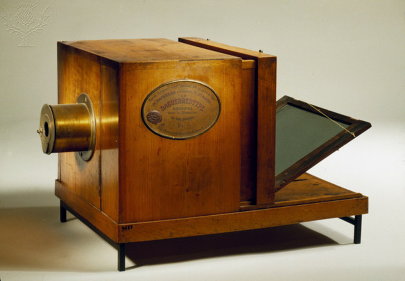 Britannica Image Quest, Daguerre Camera, akg Images/Universal Images Group, For Education Use only
Re: Daguerre, Louis Jacques Mandé; inventor of the daguerreotype process of photography; 1787-1851.-Daguerre camera.-Made in 1839 by the optician Alph Giroux, Paris.